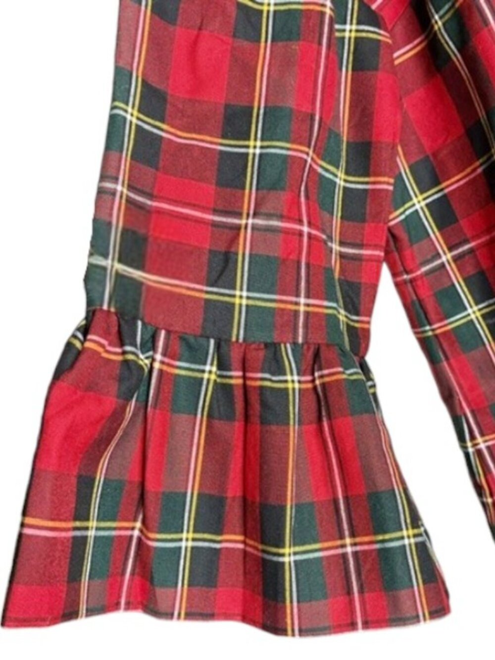 Elizabeth Wilson Katherine Plaid Ruffle Bell Sleeve Top - Red/Blk/Grn/Yel - XXL - Picture 7 of 10